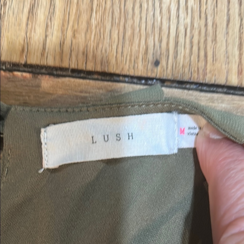 Lush Sage Green Halter Mini Dress box 5 - Picture 4 of 7